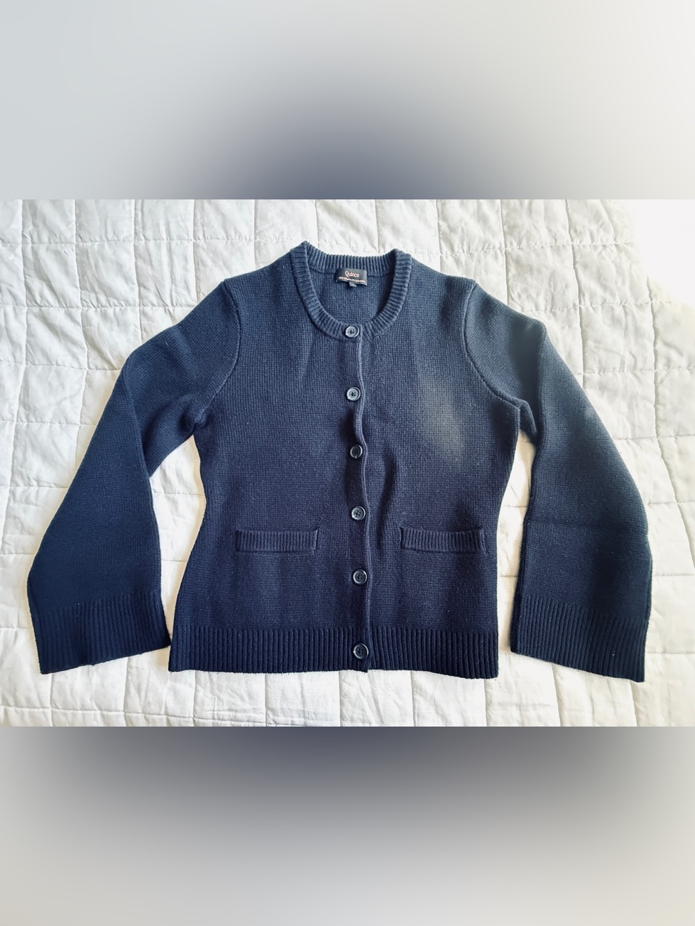 Quince Mongolian Cashmere Structured Cardigan True Navy M NWOT